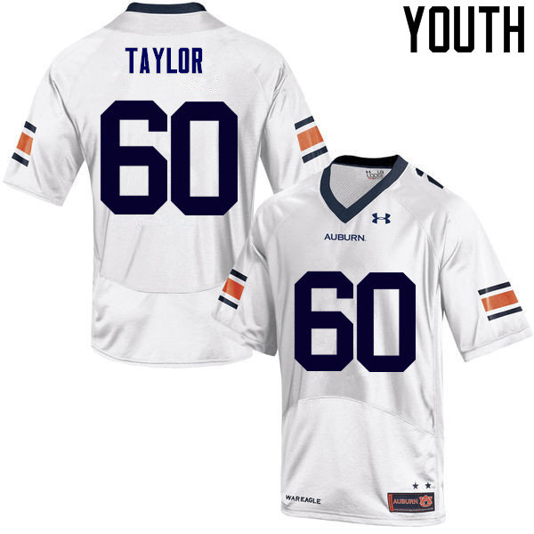 Youth Auburn Tigers #60 Bill Taylor College Football Jerseys Sale-White